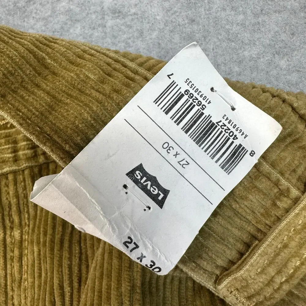 Levi's Corduroy Pants Mens 27x30 Golden Tan Straight Leg Regular Fit 5-Pocket